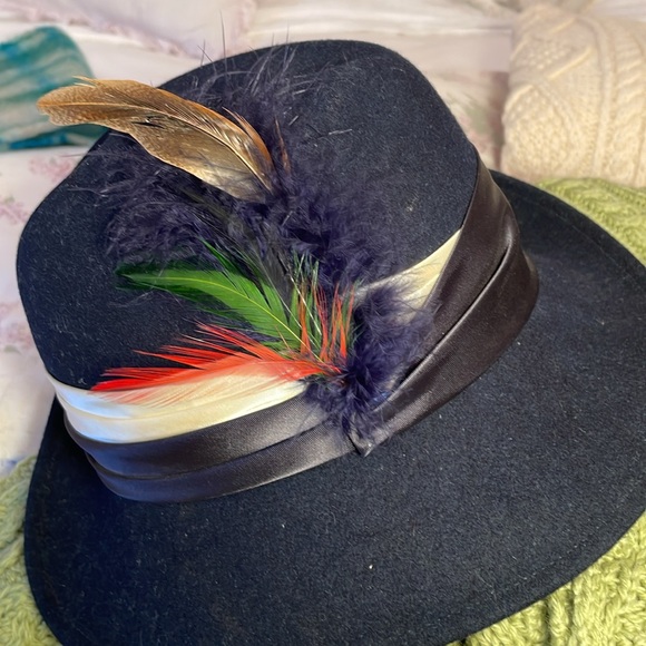 Vintage Doeskin felt 100% wool navy blue fedora hat - Picture 14 of 14